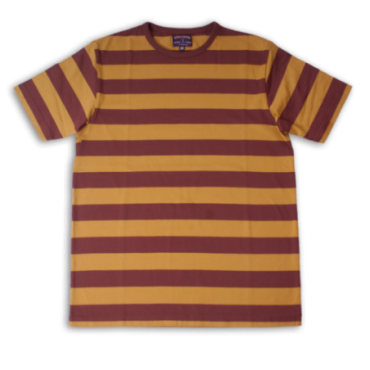 40s BIKER HOOP T - MUSTARD & EGGPLANT